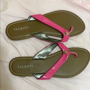 Talbots Women's Pink and Silver Sandals